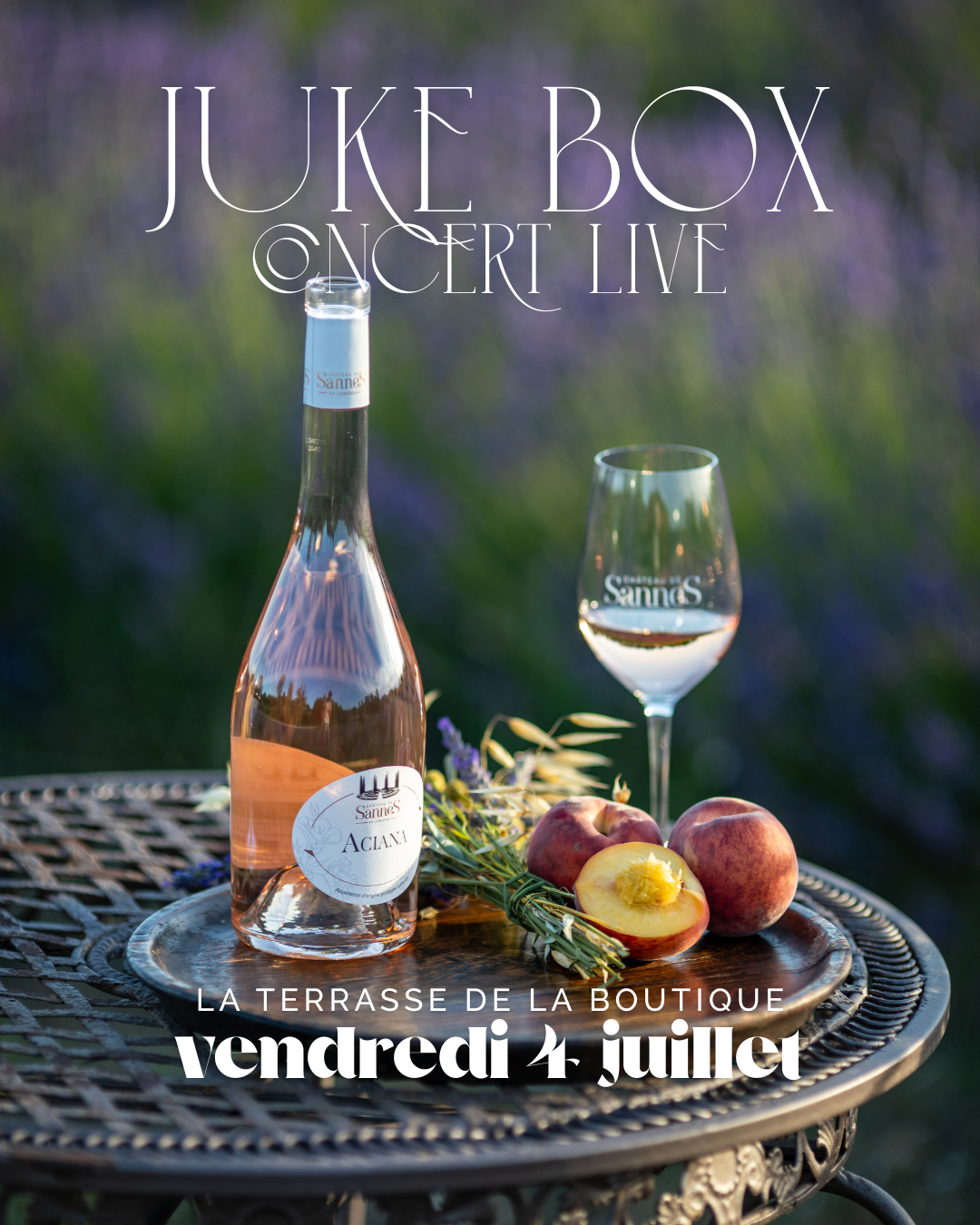 concert juke box vendredi 4 juillet 2025 au chateau de sannes la boutique